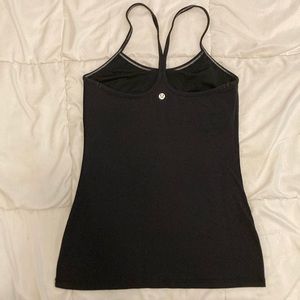 Lululemon Power Y Racerback Shelf Bra Athletic Tank Top Black Size 6